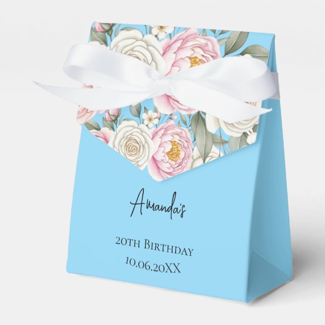 Caja Para Regalos Floral Personalized Birthday Favor Box (Front Side)