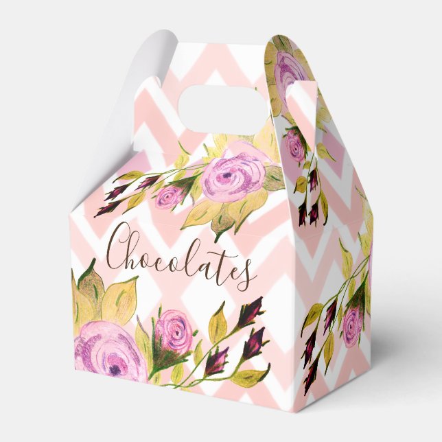 Caja Para Regalos Floral púrpura delgada (Front Side)