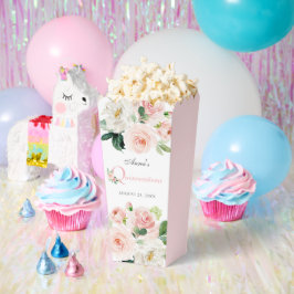 Caja Para Regalos Floral Quinceañera color de agua rosa Rubor