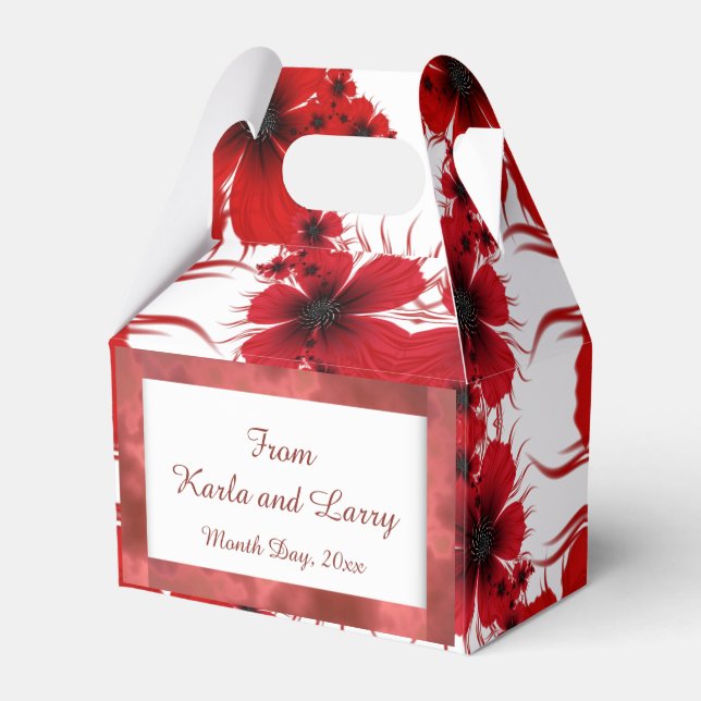 Caja Para Regalos Floral roja (Reverso)