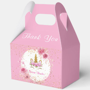 Caja Para Regalos Floral rosa Partido de Cumpleaños de Unicornio