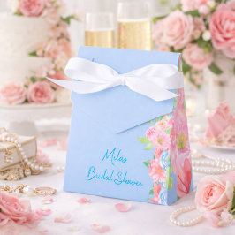 Caja Para Regalos floral rosa y azul