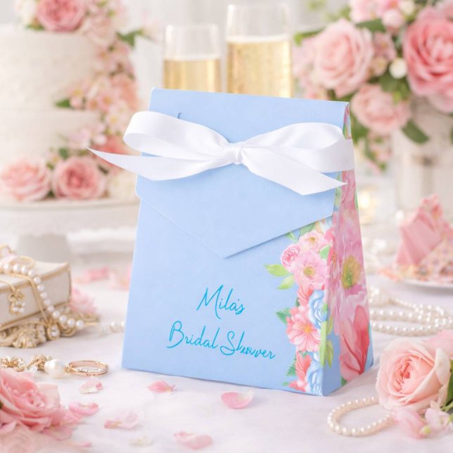 Caja Para Regalos floral rosa y azul (Subido por el creador)