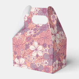 Caja Para Regalos Floral rosa y morada pastel