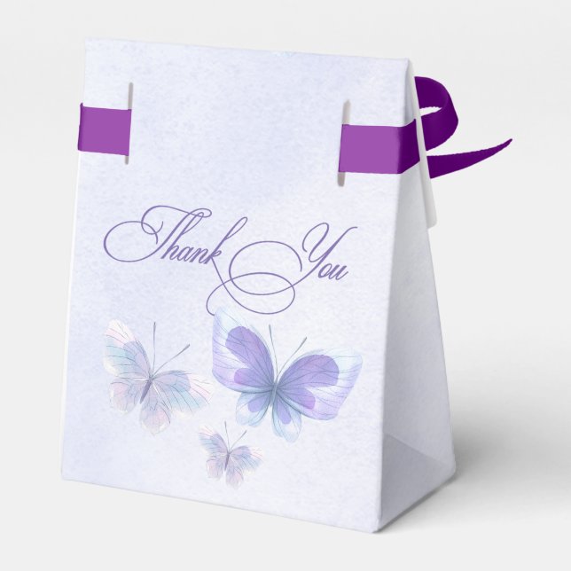 Caja Para Regalos Floral Rusa Purple Lilac Butterflies Quinceanera (Reverso)