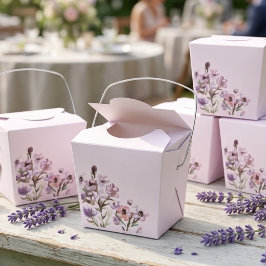 Caja Para Regalos Floral Silvestre Acuarela Púrpura