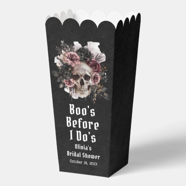 Caja Para Regalos Floral Skull Boo's Before I Do's Bridal Shower (Anverso)