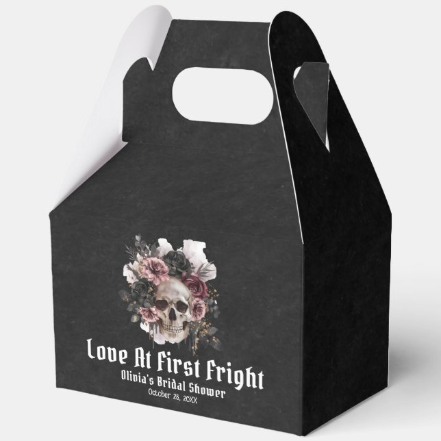 Caja Para Regalos Floral Skull Love In First Fright Bridal Shower (Anverso)