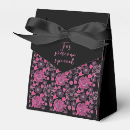Caja Para Regalos Floral única en rosa/negro