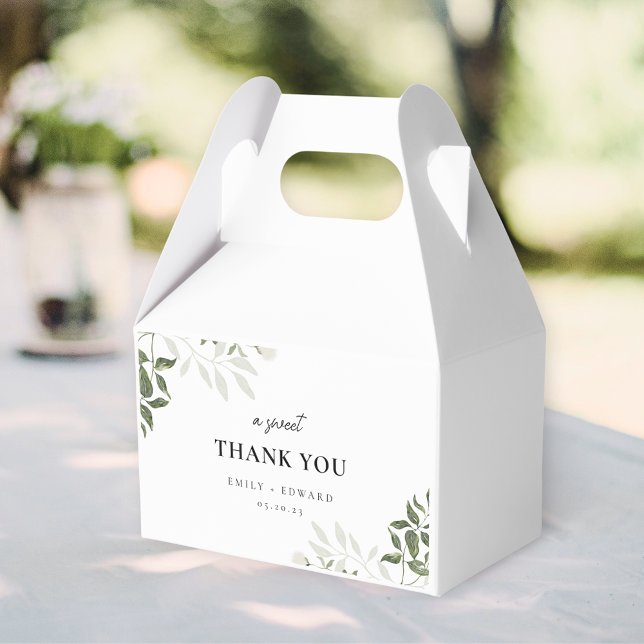 Caja Para Regalos Floral verde y blanca sabrosa un dulce gracias (Subido por el creador)