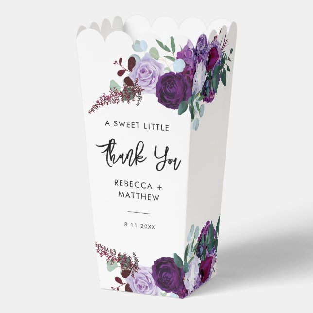 Caja Para Regalos Floral Watercolor Script Boda Gracias (Anverso)