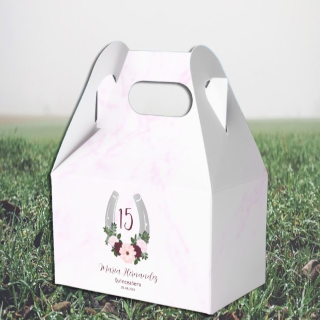 Caja Para Regalos Floral Western Horseshoe Quinceanera (Subido por el creador)