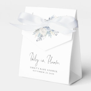 Caja Para Regalos Florencia azul turca bebé en Baby Shower en flor