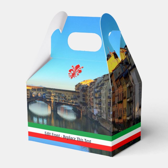Caja Para Regalos Florencia, Italia | Boda Temático Ponte Vecchio (Front Side)