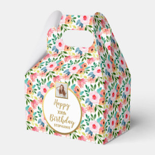 Caja Para Regalos Flores acuáticas, foto Personalizado, cumpleaños f