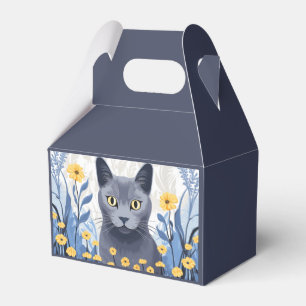 Caja Para Regalos Flores amarillas de gato azul ruso
