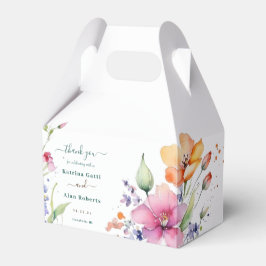 Caja Para Regalos Flores Amarillas Melocotón Rosado