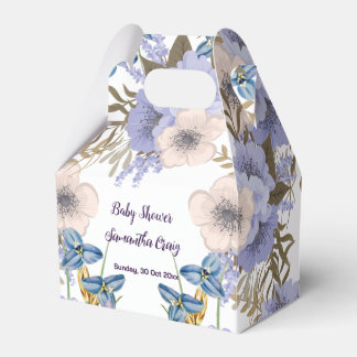 Caja Para Regalos Flores azules pastorales suaves Baby Shower de flo