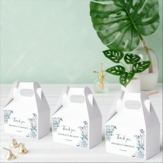 Caja Para Regalos Flores azules polvorientas románticas gracias Boda