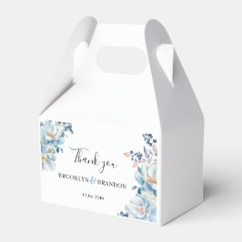 Caja Para Regalos Flores azules polvorientas románticas gracias Boda