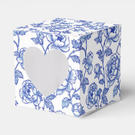 Caja Para Regalos Flores azules y blancas de chinoisería floral
