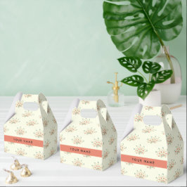 Caja Para Regalos Flores Azules y Rojas, Rojo, Tu Nombre