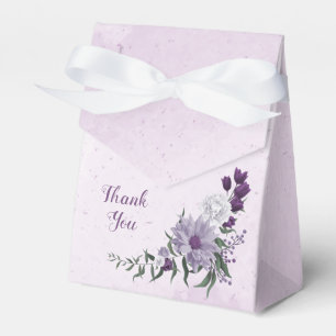 Caja Para Regalos Flores blancas románticas de color púrpura vegetac