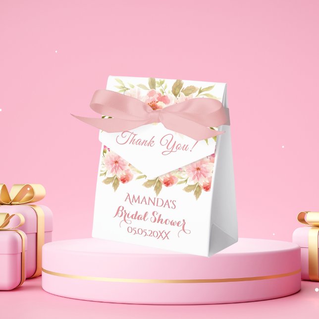 Caja Para Regalos Flores blancas rosadas agradecimiento por la despe (Subido por el creador)