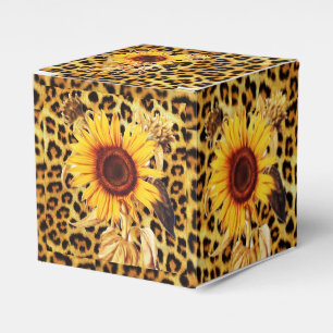 CAJA PARA REGALOS FLORES CON FIESTA LEOPARD FUR BOW SUMMER