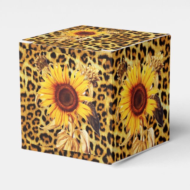 CAJA PARA REGALOS FLORES CON FIESTA LEOPARD FUR BOW SUMMER (Costado Anverso)