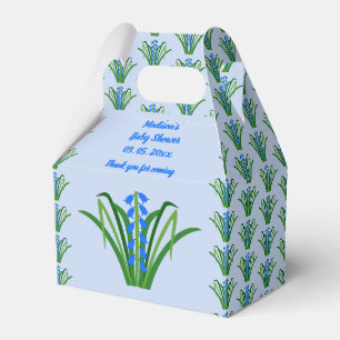Caja Para Regalos Flores de Bluebell Niño Azul Bebé Shower de Primav