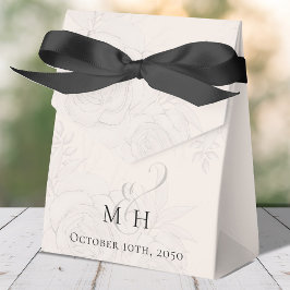 Caja Para Regalos Flores de bodas rosadas de Rubor tipografía botáni