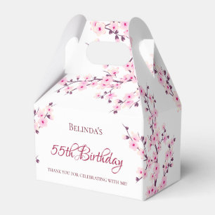 Caja Para Regalos Flores de cerezo Blanco rosa Gracias Cumpleaños
