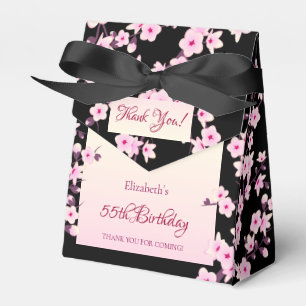 Caja Para Regalos Flores de cerezo Cumpleaños Rosa Negro