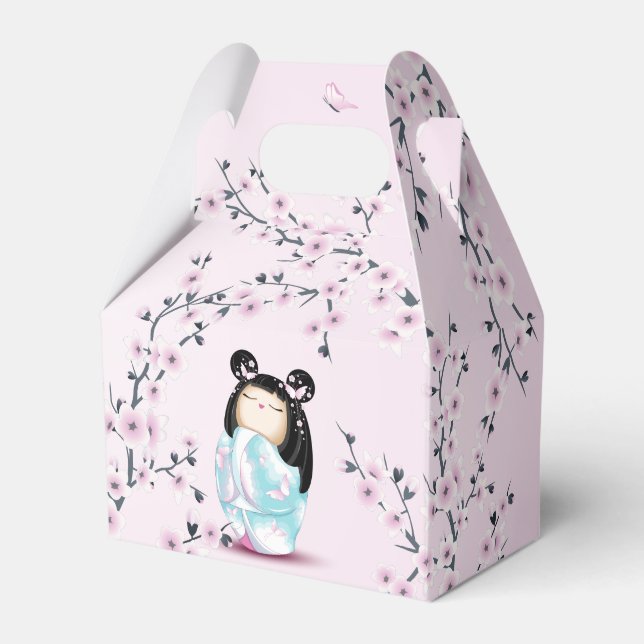 Caja Para Regalos Flores de cerezo de muñeca Kokeshi (Front Side)