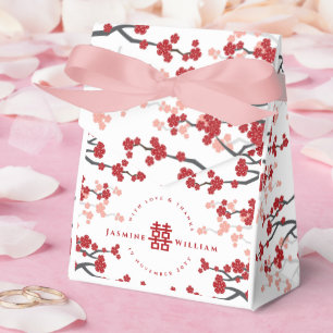 Caja Para Regalos Flores de Cerezo y Doble Felicidad Boda China