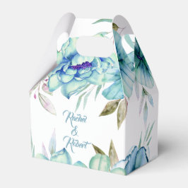 Caja Para Regalos Flores de color azul, verde menta, color de agua f