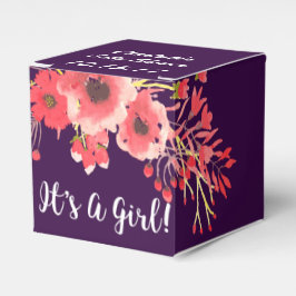Caja Para Regalos Flores de color de agua morado de tono de joyas mo