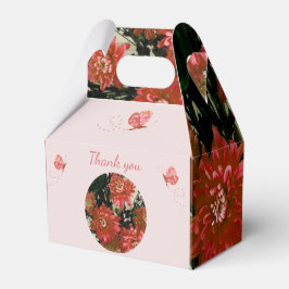 Caja Para Regalos Flores de coral Mariposa Floral Gracias