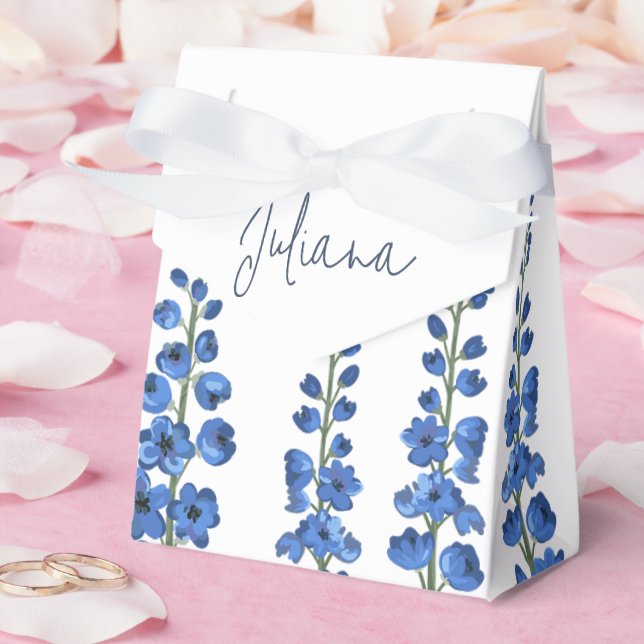 Caja Para Regalos Flores de delfino azul de julio (Boda)