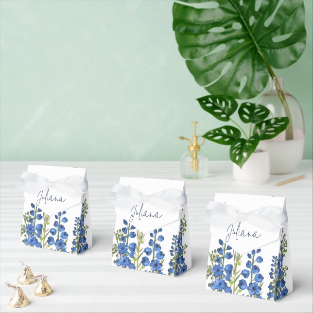 Caja Para Regalos Flores de delfino azul de julio (Múltiple)