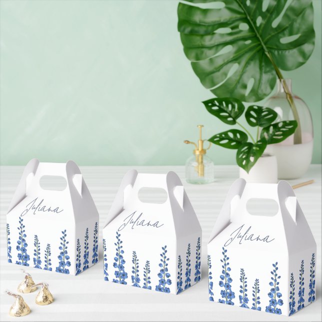 Caja Para Regalos Flores de delfino azul de julio (Múltiple)