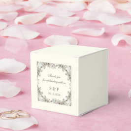 Caja Para Regalos Flores de dibujo boda romántico de marfil