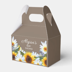 Caja Para Regalos Flores de girasol rusticas marrones Baby Shower am