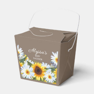 Caja Para Regalos Flores de girasol rusticas marrones Baby Shower am