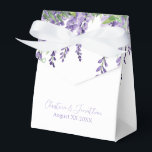 Caja Para Regalos Flores de histeria de color morado<br><div class="desc">Esta romántica caja de regalos boda presenta un diseño de acuarela floral con glicinas violetas. Delicadas viñas de flores de glicinia se retratan en la parte superior.</div>