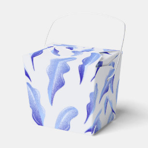 Caja Para Regalos flores de hojas simples blancas y azules lindas