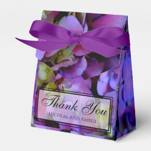 Caja Para Regalos Flores de Hydrangeas azul morado