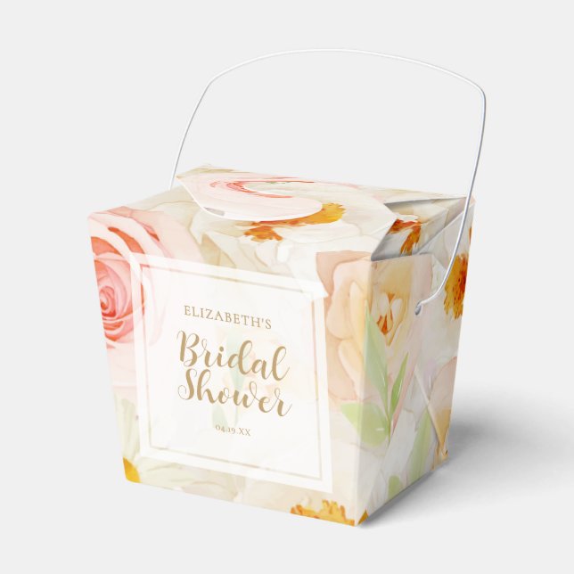 Caja Para Regalos Flores de jardín chic para despedida de soltera (Front Side)