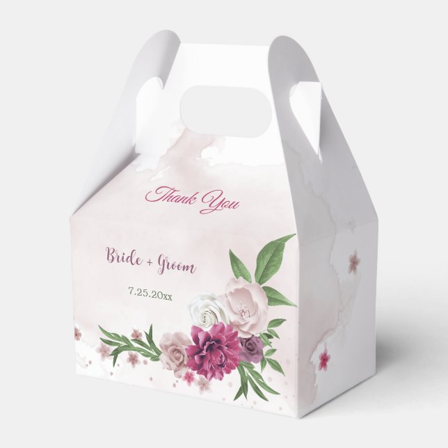 Caja Para Regalos flores de malva rosa (Front Side)